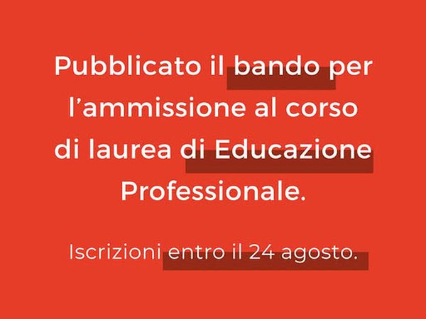 ISCRIZIONI ENTRO IL 24 AGOSTO 2026
