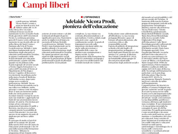 fondo di Dario Fortin pubblicato da: "il T Quotidiano del Trentino Alto Adige" il 14.03.2026